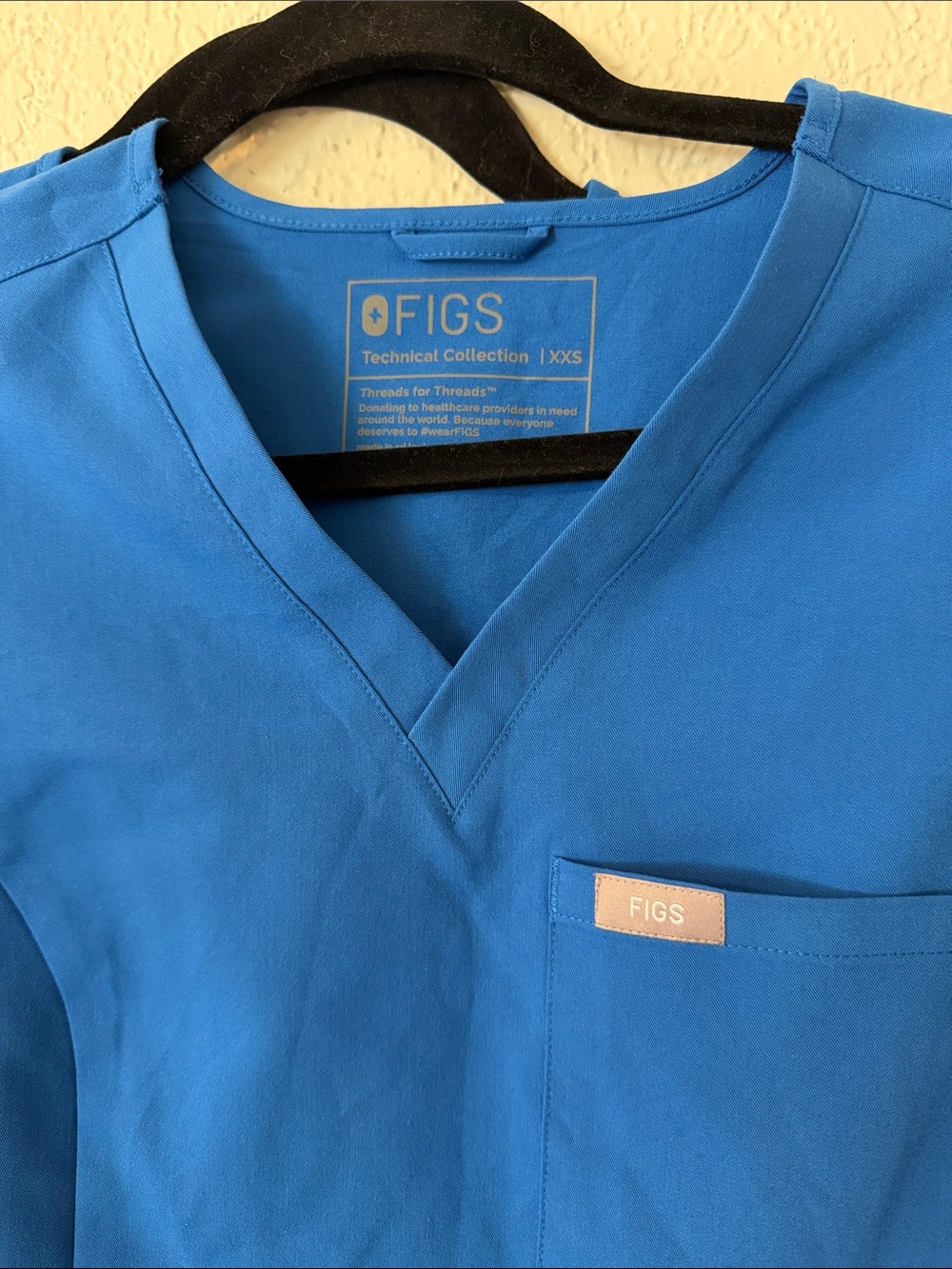 1 left - Figs Women's Catarina Slim Scrub Top in Royal Blue